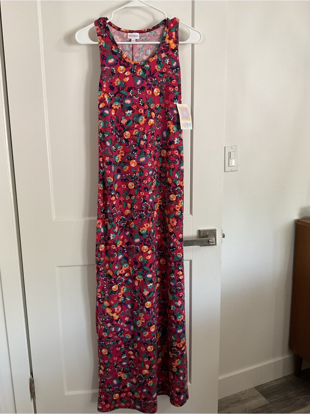 NWT LuLaRoe Sleeveless Floral Maxi Dress - Magenta, Orange, Green, Blue